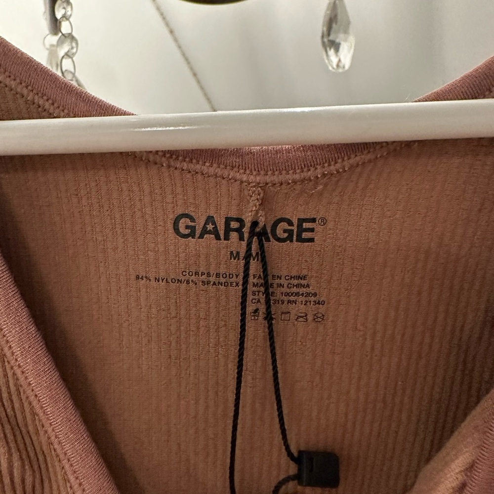 Garage Brown Ribbed Twist-Front Tank Top - Picture 3 of 6